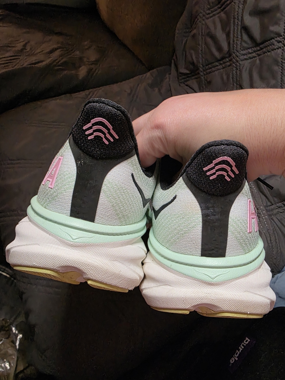 Hoka Clifton 9 Running Shoes Women's 9B Mint Green Pink Athletic Sneakers - Picture 5 of 11